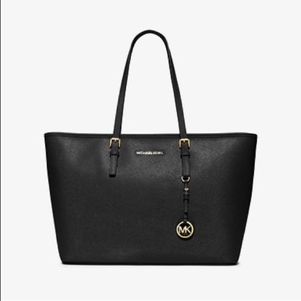 Michael Kors Jet Set Medium Saffiano Leather Top Zip Tote Bag